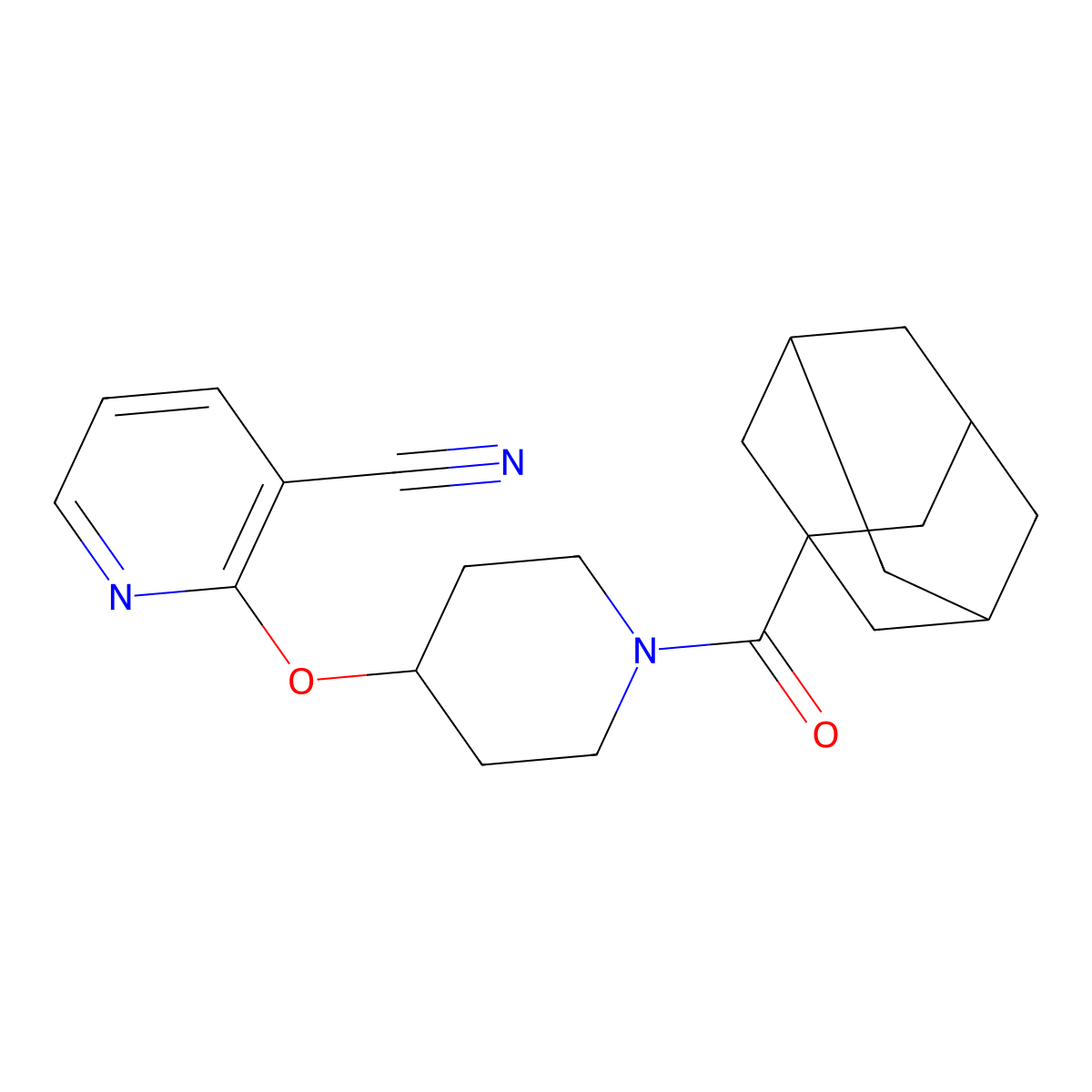 2-{[1-(Adamantane-1-carbonyl)piperidin-4-yl]oxy}pyridine-3-carbonitrile molecular structure, CAS 1798024-23-3