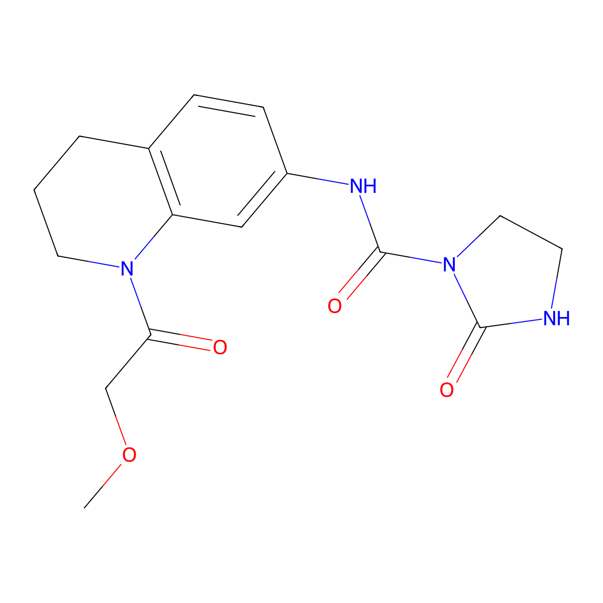 N-[1-(2-methoxyacetyl)-1,2,3,4-tetrahydroquinolin-7-yl]-2-oxoimidazolidine-1-carboxamide molecular structure, CAS 1798027-16-3