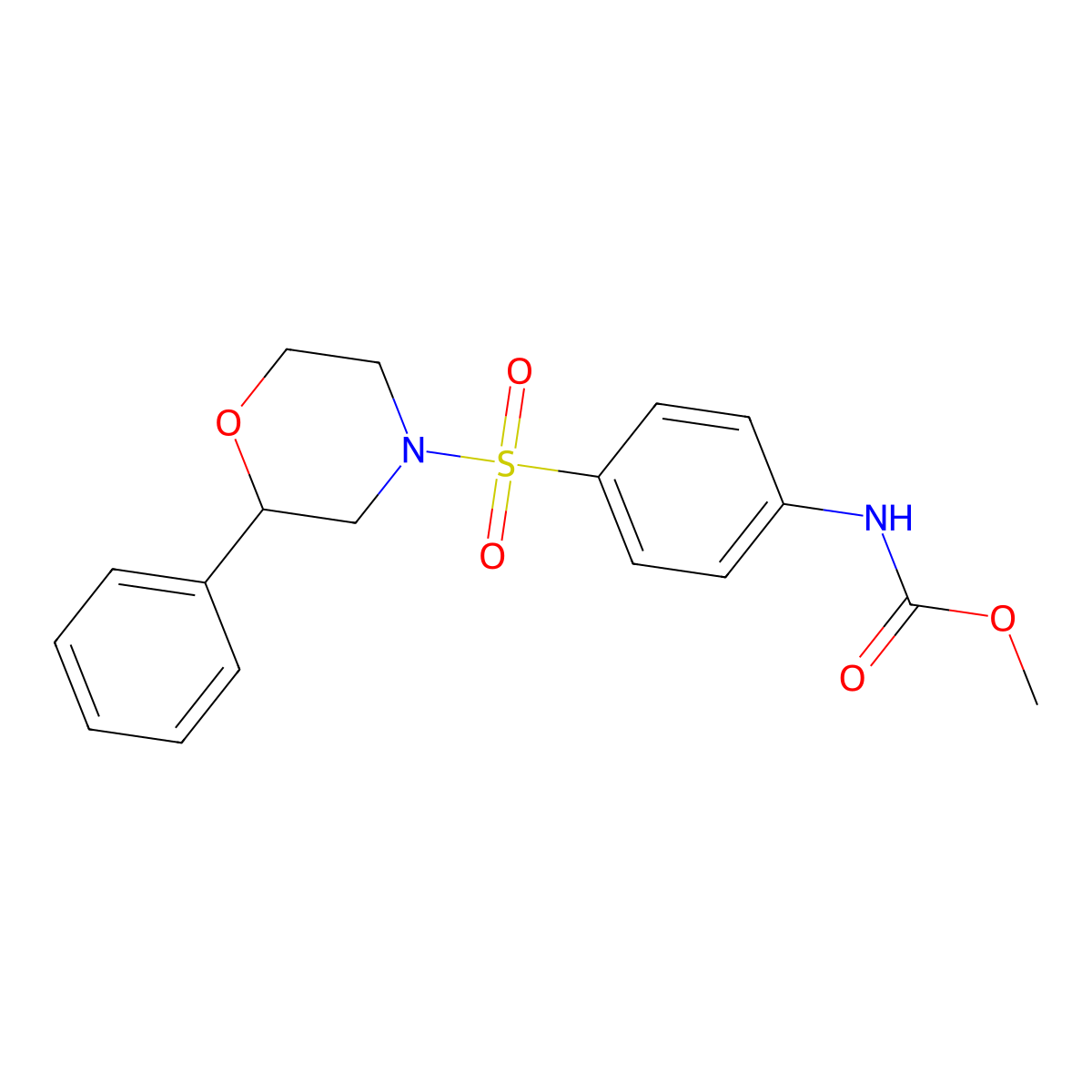 Methyl (4-((2-phenylmorpholino)sulfonyl)phenyl)carbamate molecular structure, CAS 1798027-20-9