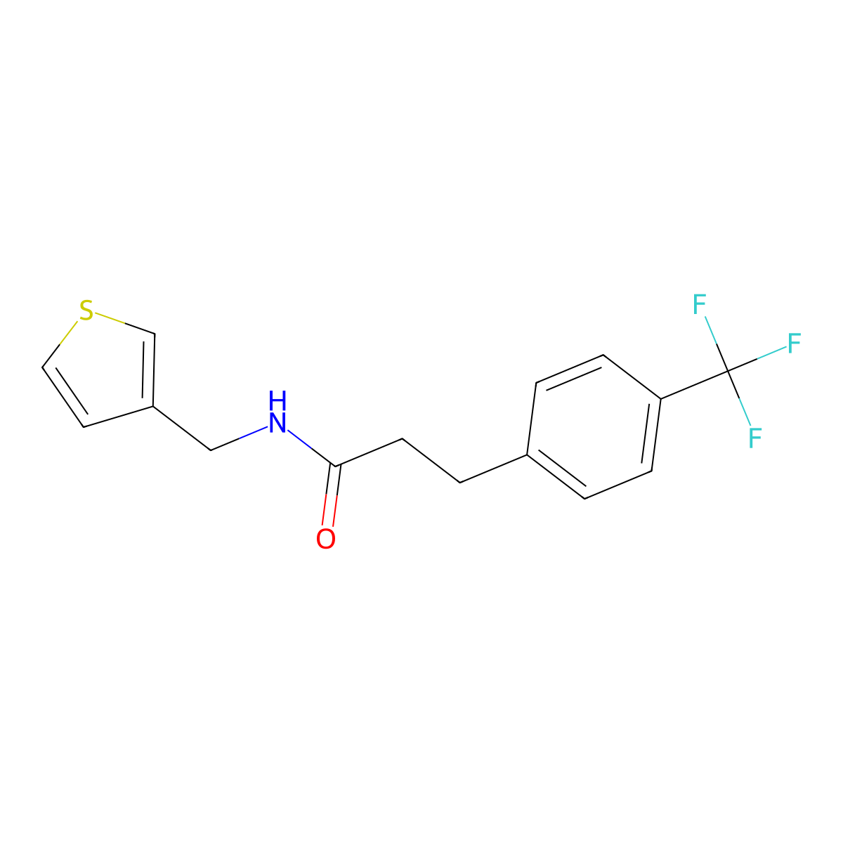 N-(thiophen-3-ylmethyl)-3-(4-(trifluoromethyl)phenyl)propanamide molecular structure, CAS 1798027-32-3