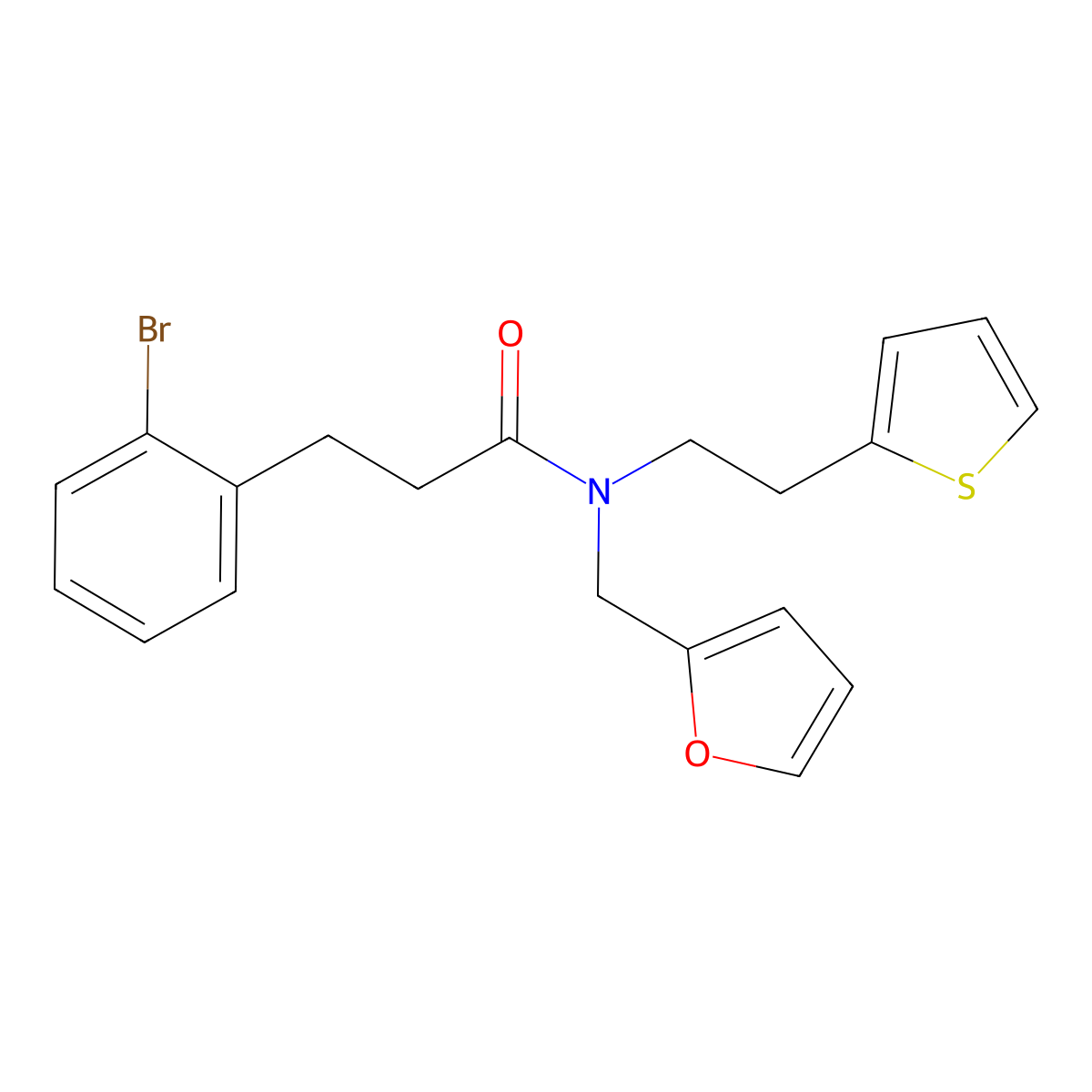3-(2-bromophenyl)-N-(furan-2-ylmethyl)-N-(2-(thiophen-2-yl)ethyl)propanamide molecular structure, CAS 1798027-75-4