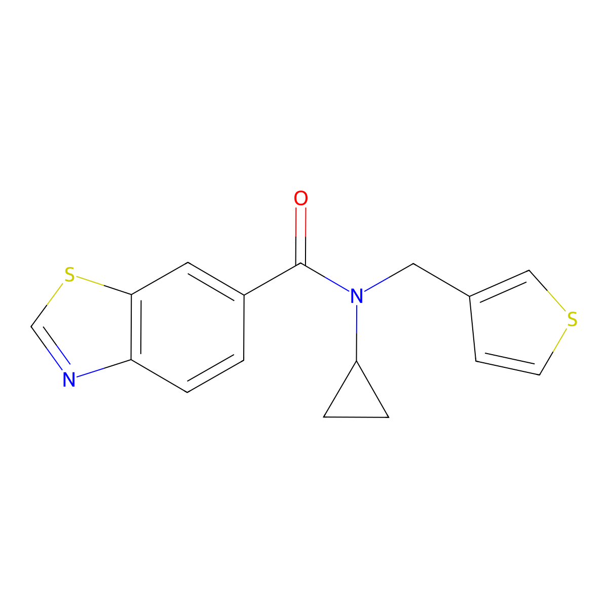 N-cyclopropyl-N-(thiophen-3-ylmethyl)benzo[d]thiazole-6-carboxamide molecular structure, CAS 1798027-86-7