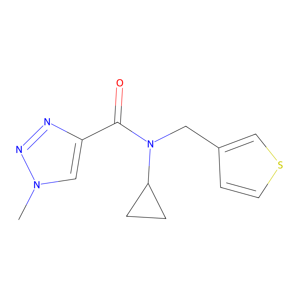 N-cyclopropyl-1-methyl-N-(thiophen-3-ylmethyl)-1H-1,2,3-triazole-4-carboxamide molecular structure, CAS 1798027-93-6