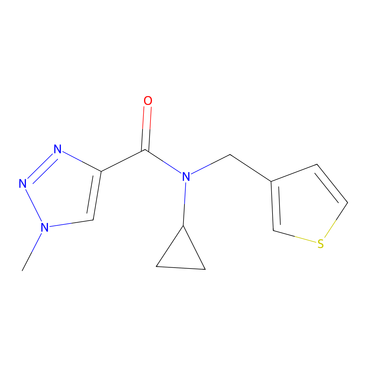 N-cyclopropyl-1-methyl-N-(thiophen-3-ylmethyl)-1H-1,2,3-triazole-4-carboxamide molecular structure, CAS 1798027-93-6