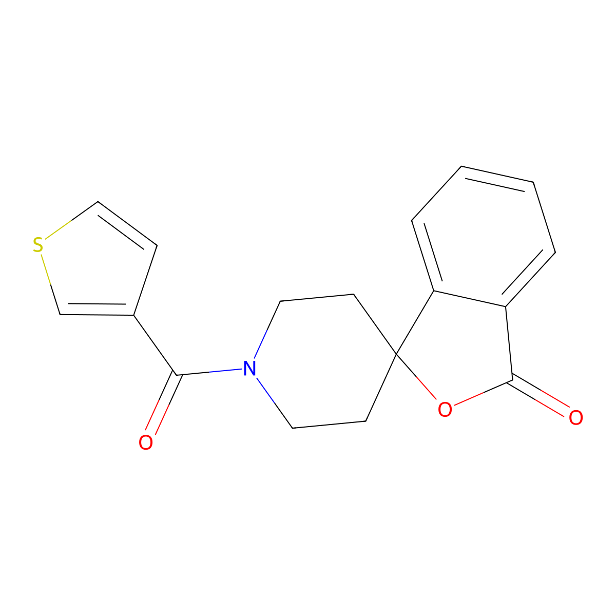 1'-(thiophene-3-carbonyl)-3H-spiro[isobenzofuran-1,4'-piperidin]-3-one molecular structure, CAS 1798029-15-8