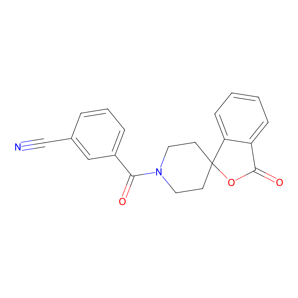 3-(3-oxo-3H-spiro[isobenzofuran-1,4'-piperidin]-1'-ylcarbonyl)benzonitrile molecular structure, CAS 1798029-21-6