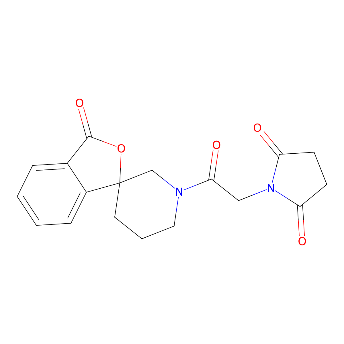 1-(2-oxo-2-(3-oxo-3H-spiro[isobenzofuran-1,3'-piperidin]-1'-yl)ethyl)pyrrolidine-2,5-dione molecular structure, CAS 1798029-44-3