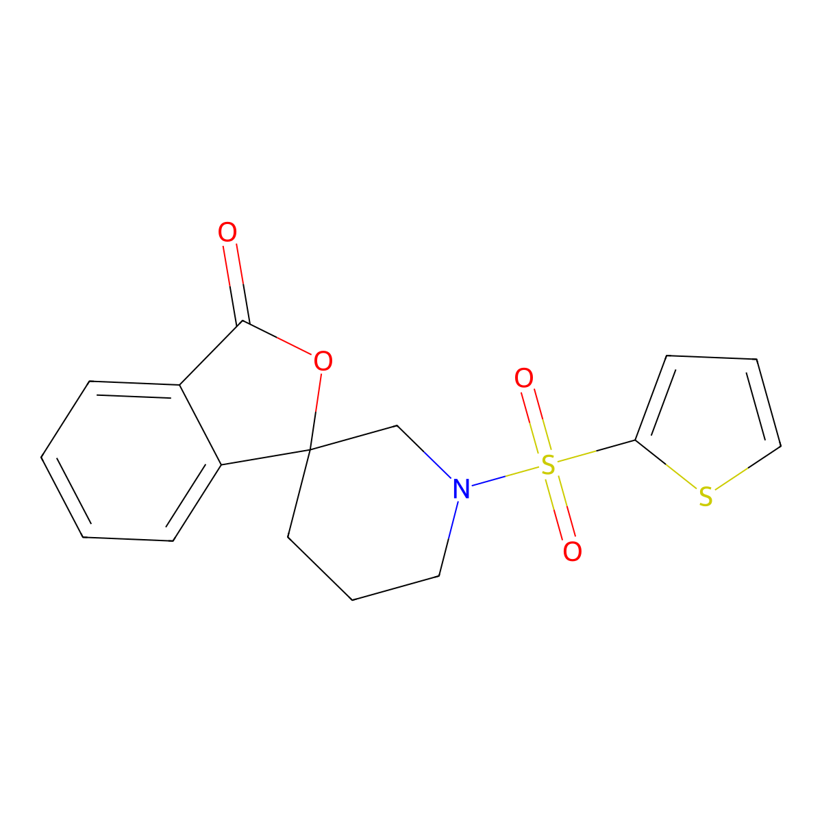 1'-(thiophene-2-sulfonyl)-3H-spiro[2-benzofuran-1,3'-piperidine]-3-one molecular structure, CAS 1798029-57-8