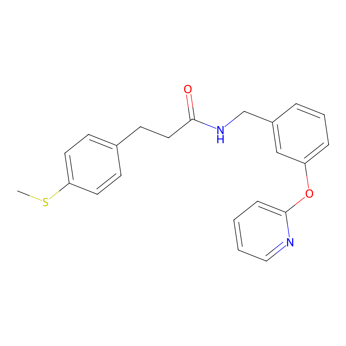 3-(4-(methylthio)phenyl)-N-(3-(pyridin-2-yloxy)benzyl)propanamide molecular structure, CAS 1798029-63-6
