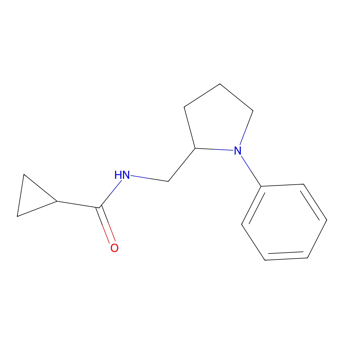N-[(1-phenylpyrrolidin-2-yl)methyl]cyclopropanecarboxamide molecular structure, CAS 1798029-78-3