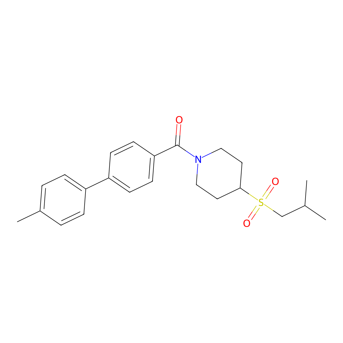 (4-(Isobutylsulfonyl)piperidin-1-yl)(4'-methyl-[1,1'-biphenyl]-4-yl)methanone molecular structure, CAS 1798029-86-3
