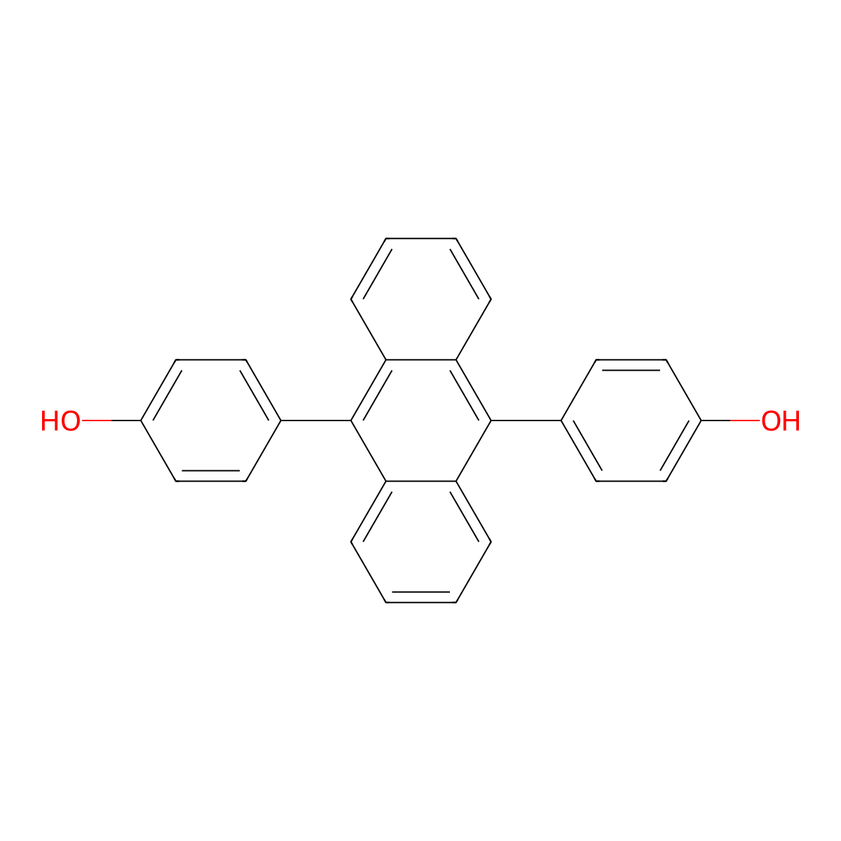 4,4'-(Anthracene-9,10-diyl)diphenol molecular structure, CAS 179803-79-3