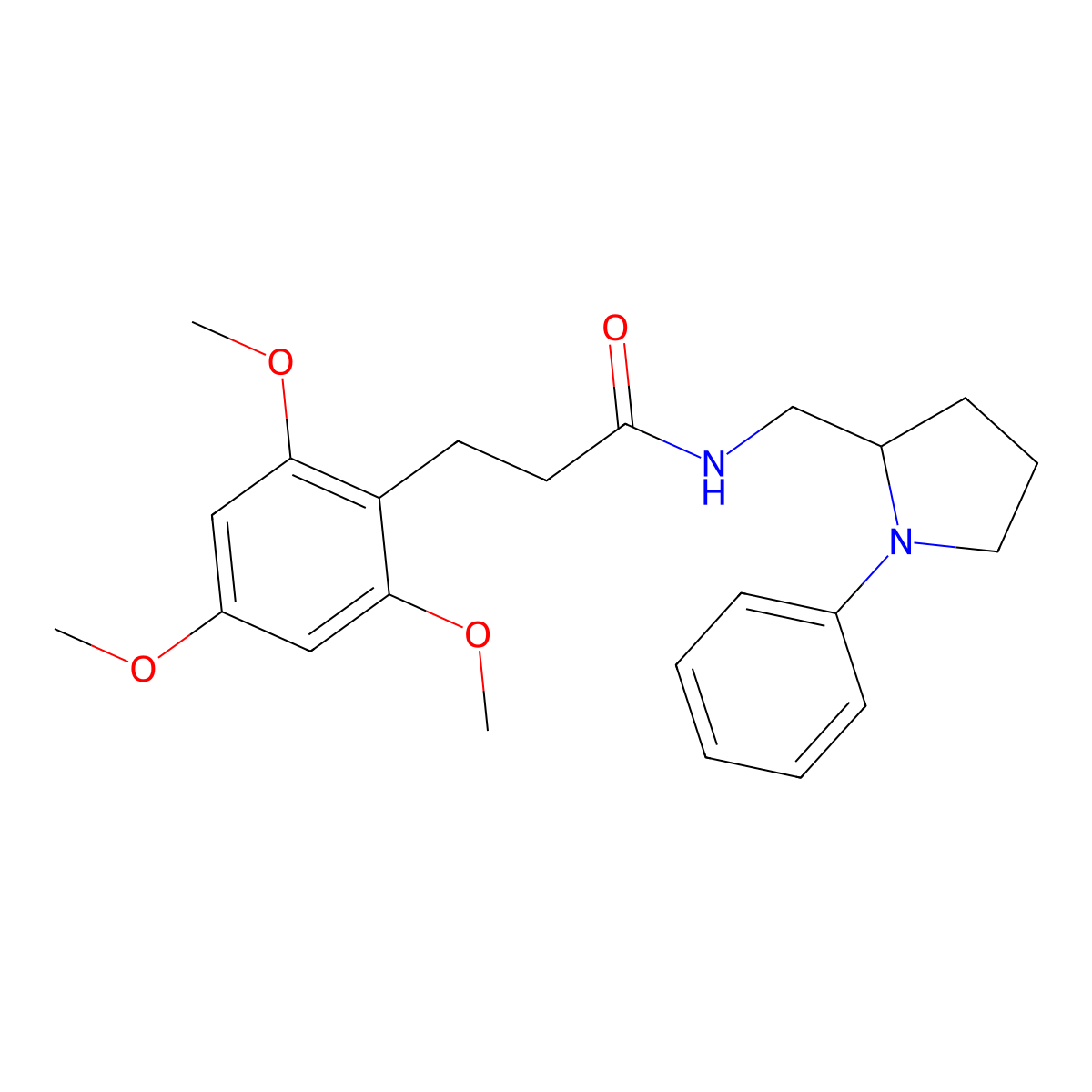 N-[(1-phenylpyrrolidin-2-yl)methyl]-3-(2,4,6-trimethoxyphenyl)propanamide molecular structure, CAS 1798030-03-1