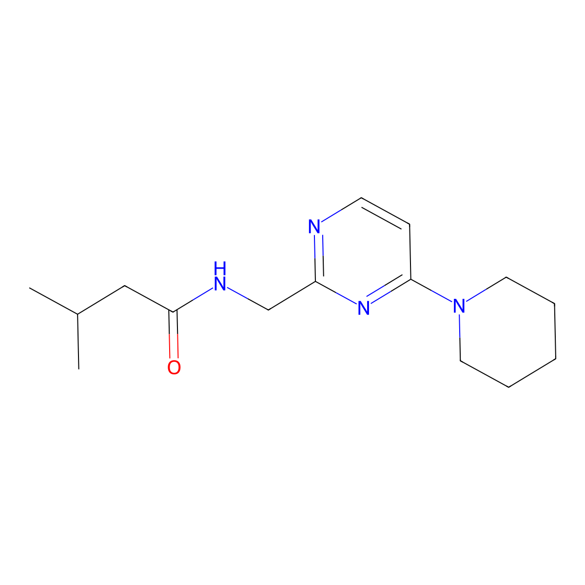3-methyl-N-{[4-(piperidin-1-yl)pyrimidin-2-yl]methyl}butanamide molecular structure, CAS 1798031-16-9
