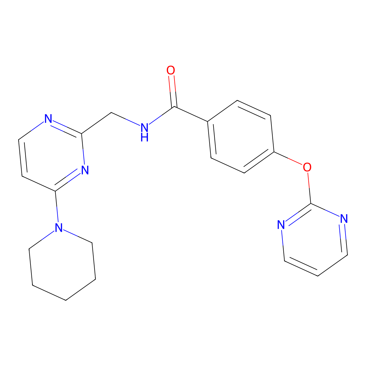 N-{[4-(piperidin-1-yl)pyrimidin-2-yl]methyl}-4-(pyrimidin-2-yloxy)benzamide molecular structure, CAS 1798031-37-4