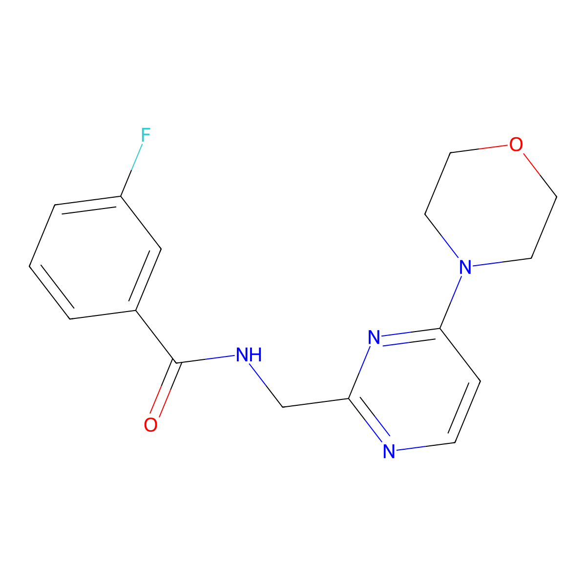3-fluoro-N-((4-morpholinopyrimidin-2-yl)methyl)benzamide molecular structure, CAS 1798031-46-5
