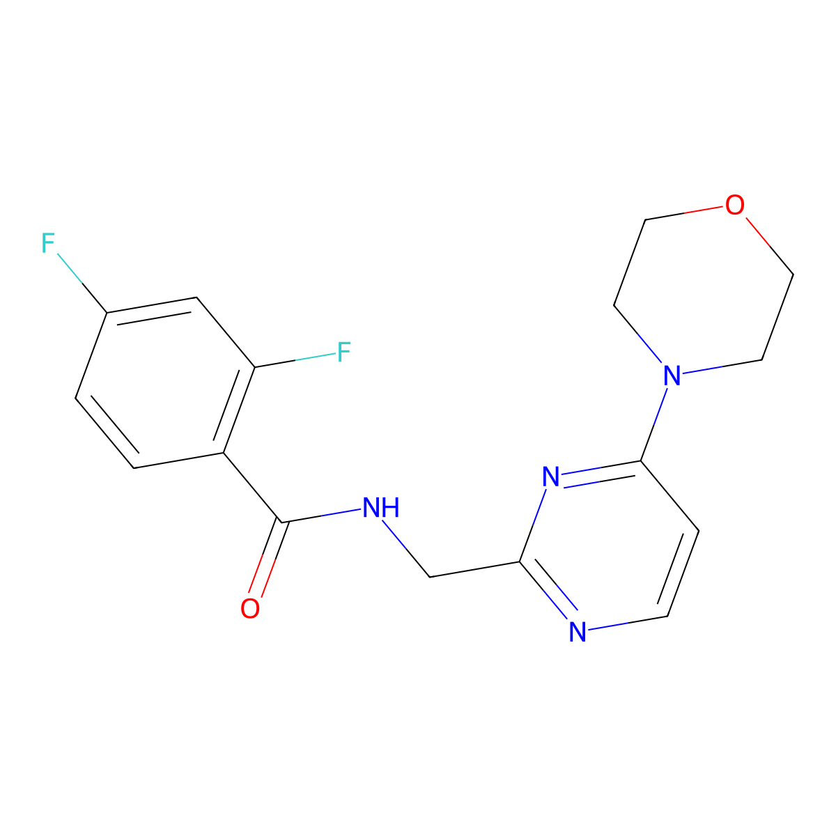2,4-difluoro-N-((4-morpholinopyrimidin-2-yl)methyl)benzamide molecular structure, CAS 1798031-62-5
