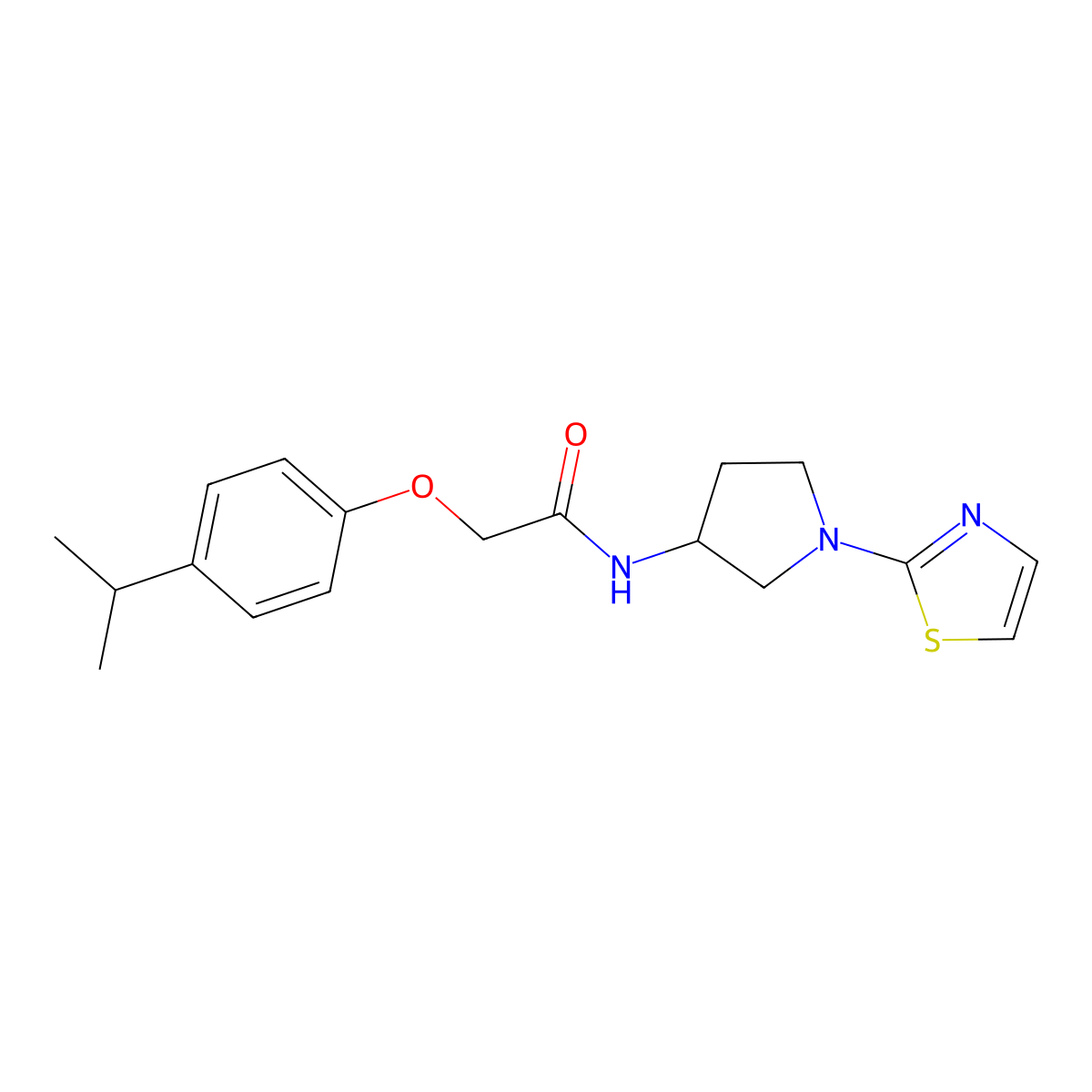 2-(4-isopropylphenoxy)-N-(1-(thiazol-2-yl)pyrrolidin-3-yl)acetamide molecular structure, CAS 1798031-66-9