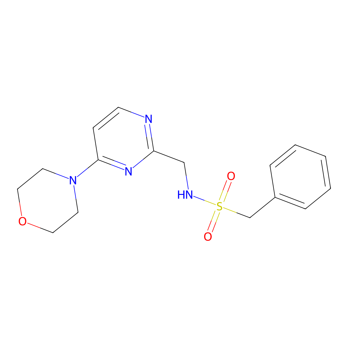N-((4-morpholinopyrimidin-2-yl)methyl)-1-phenylmethanesulfonamide molecular structure, CAS 1798031-76-1