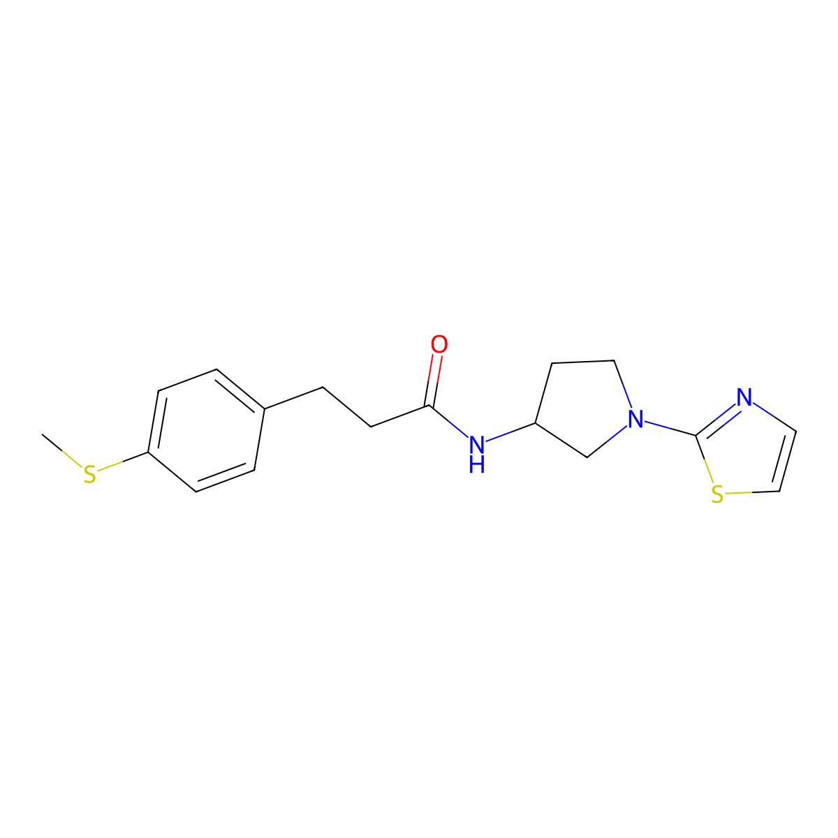 3-(4-(methylthio)phenyl)-N-(1-(thiazol-2-yl)pyrrolidin-3-yl)propanamide molecular structure, CAS 1798031-83-0