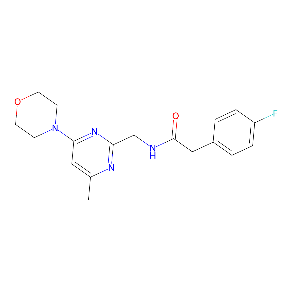 2-(4-fluorophenyl)-N-((4-methyl-6-morpholinopyrimidin-2-yl)methyl)acetamide molecular structure, CAS 1798031-84-1