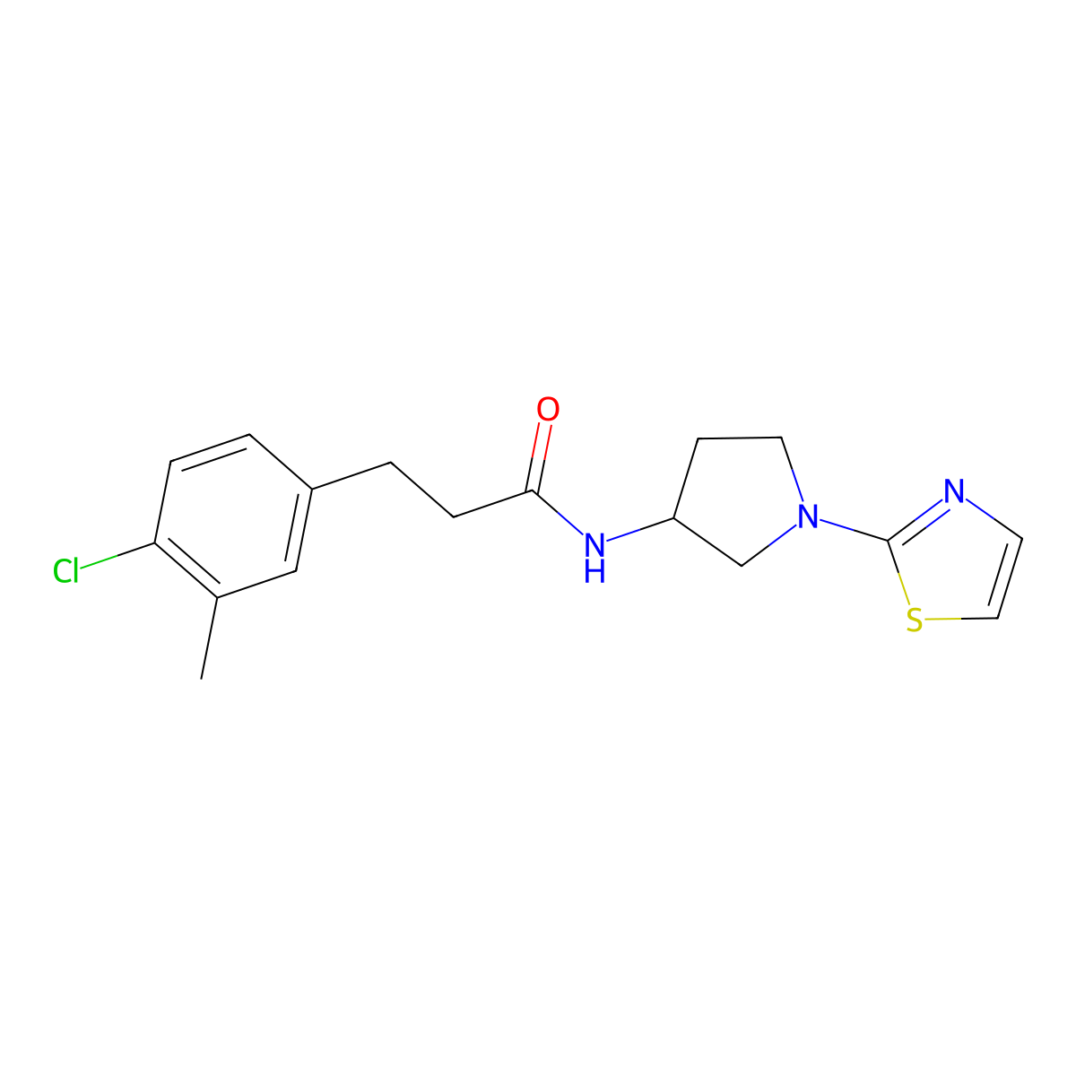 3-(4-Chloro-3-methylphenyl)-N-[1-(1,3-thiazol-2-yl)pyrrolidin-3-yl]propanamide molecular structure, CAS 1798031-91-0