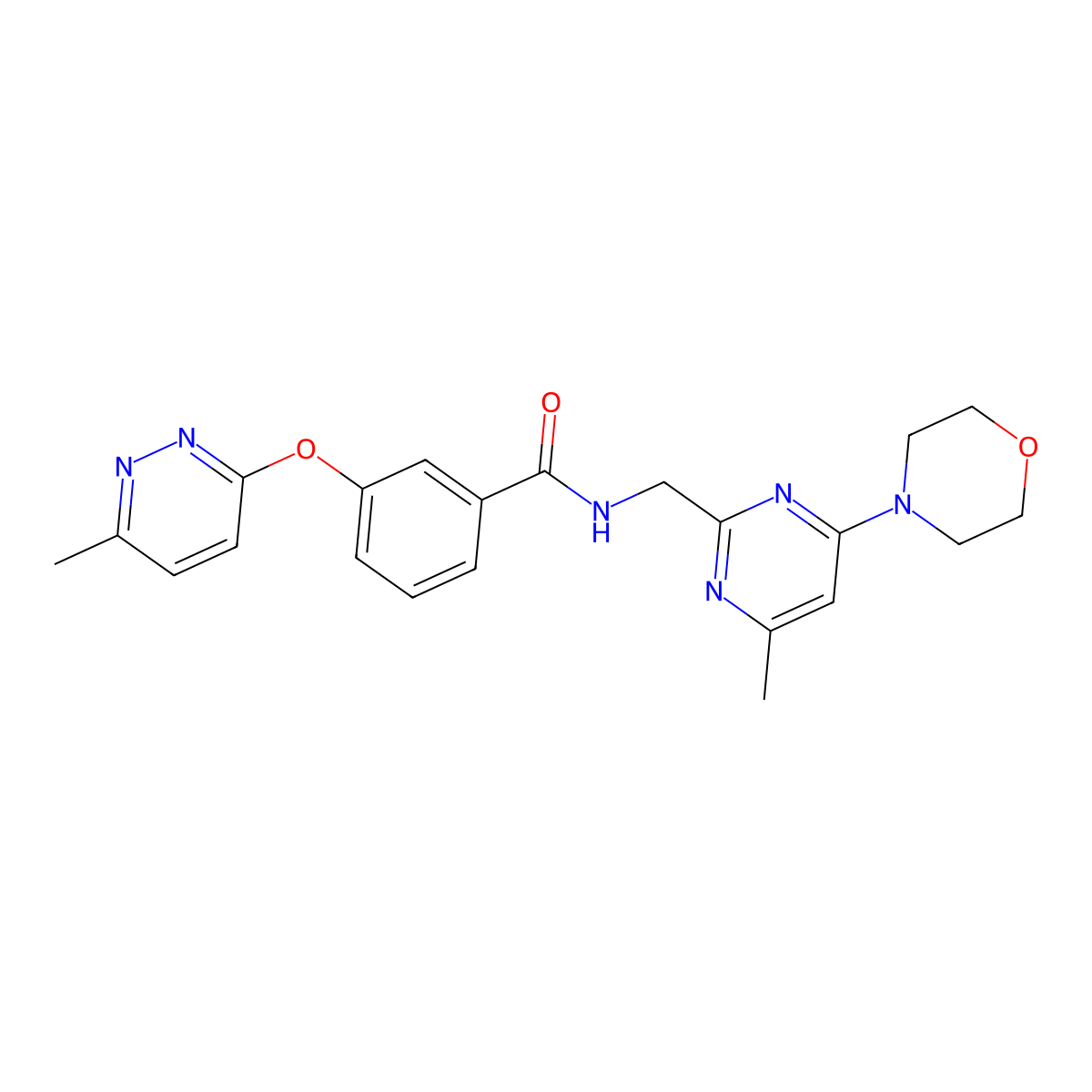 N-((4-methyl-6-morpholinopyrimidin-2-yl)methyl)-3-((6-methylpyridazin-3-yl)oxy)benzamide molecular structure, CAS 1798031-92-1
