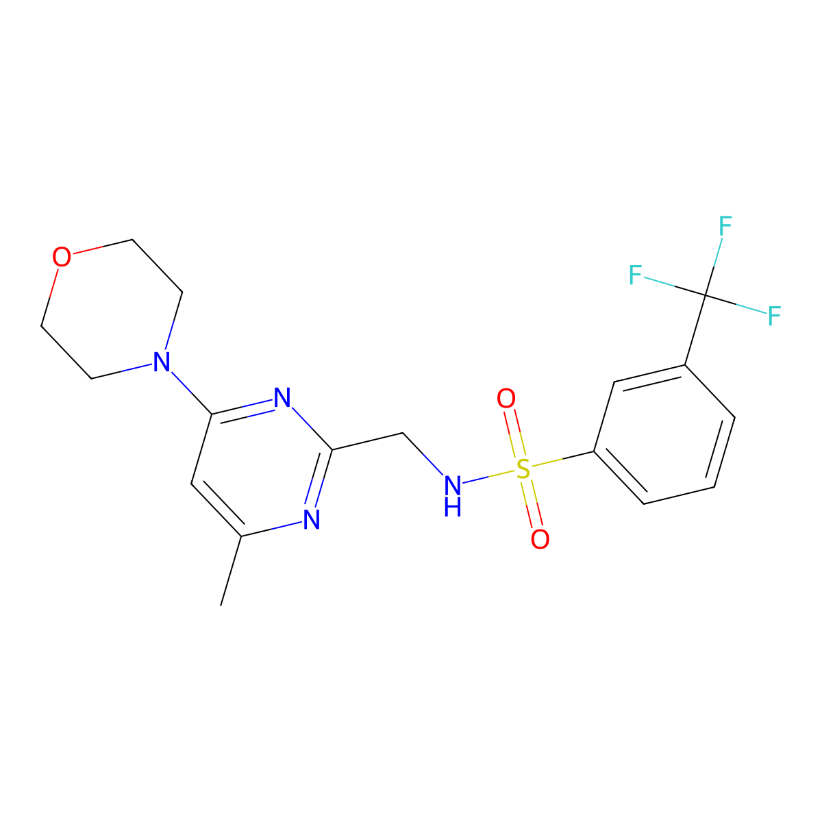 N-((4-methyl-6-morpholinopyrimidin-2-yl)methyl)-3-(trifluoromethyl)benzenesulfonamide molecular structure, CAS 1798031-98-7