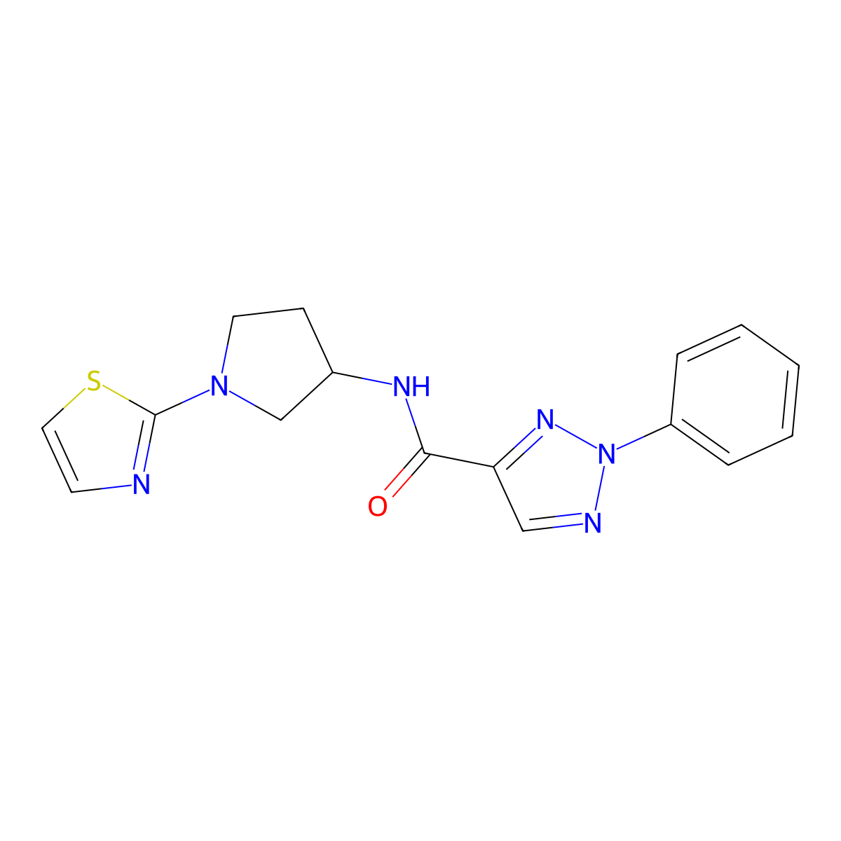 2-phenyl-N-(1-(thiazol-2-yl)pyrrolidin-3-yl)-2H-1,2,3-triazole-4-carboxamide molecular structure, CAS 1798032-01-5