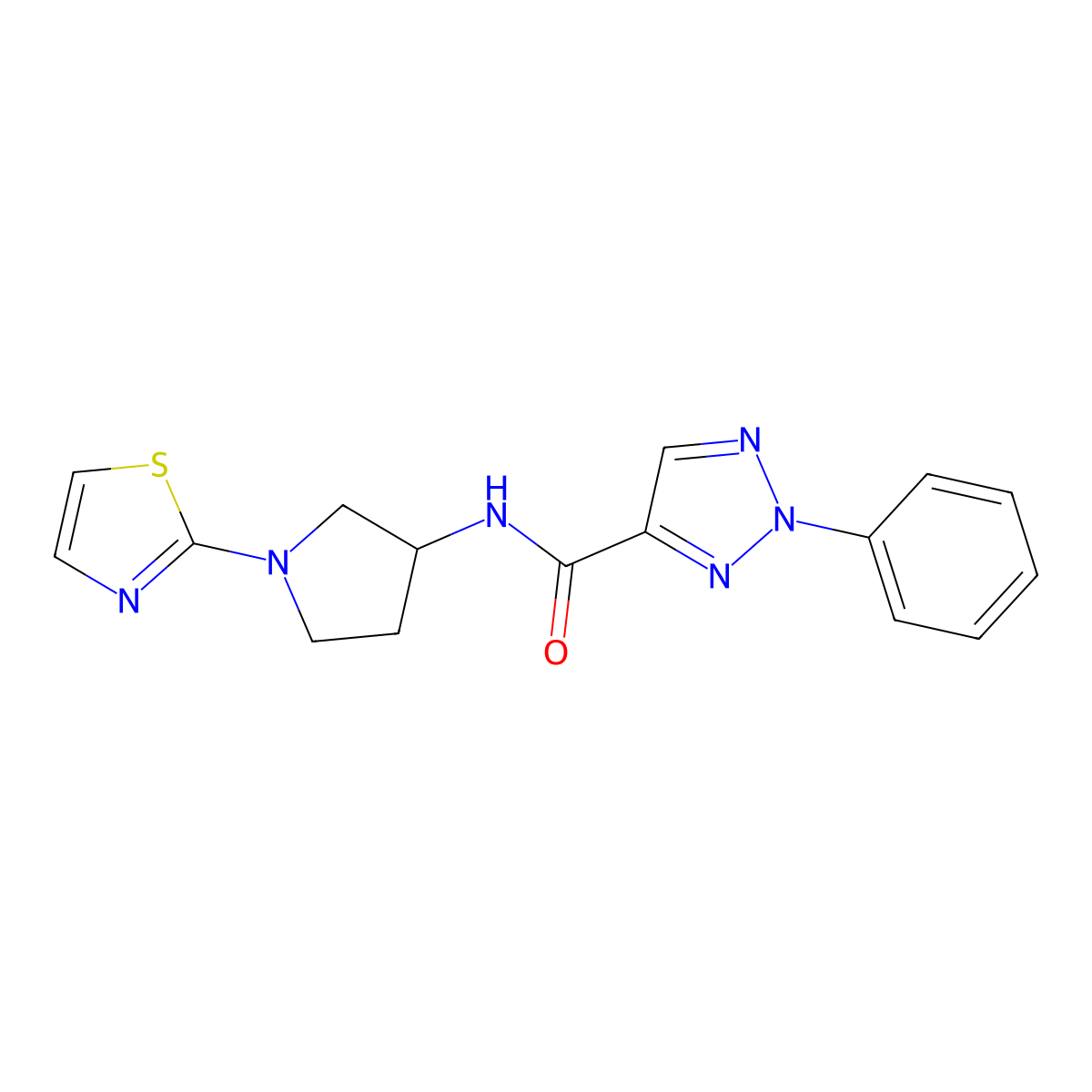 2-phenyl-N-(1-(thiazol-2-yl)pyrrolidin-3-yl)-2H-1,2,3-triazole-4-carboxamide molecular structure, CAS 1798032-01-5