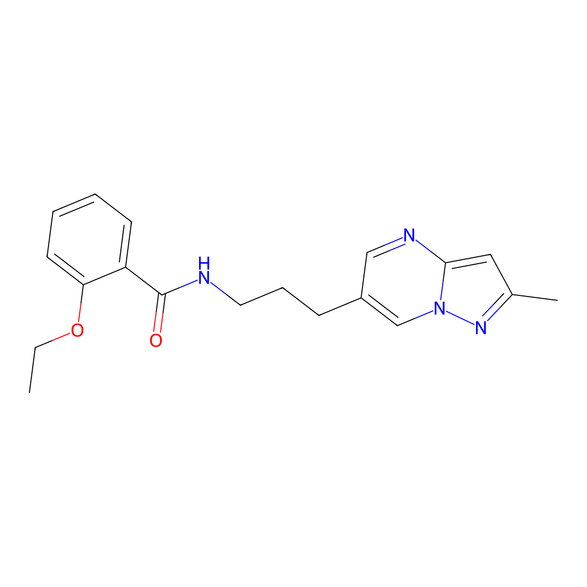 2-ethoxy-N-(3-{2-methylpyrazolo[1,5-a]pyrimidin-6-yl}propyl)benzamide molecular structure, CAS 1798032-43-5