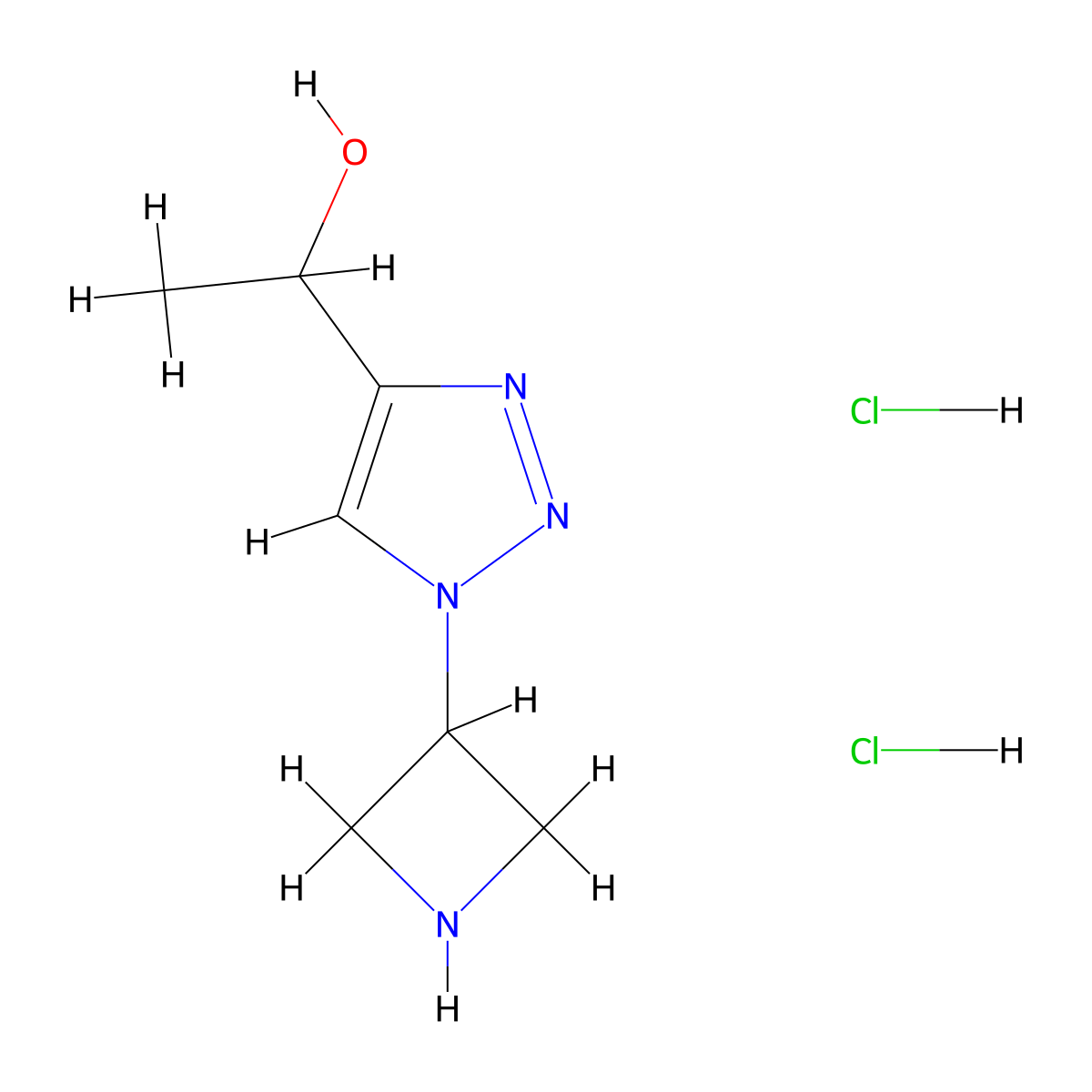 1-[1-(azetidin-3-yl)-1H-1,2,3-triazol-4-yl]ethan-1-ol dihydrochloride molecular structure, CAS 1798032-54-8