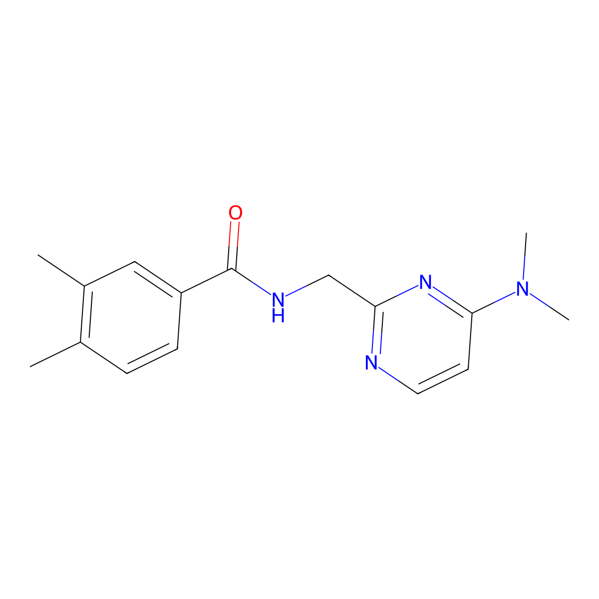 N-{[4-(dimethylamino)pyrimidin-2-yl]methyl}-3,4-dimethylbenzamide molecular structure, CAS 1798032-63-9