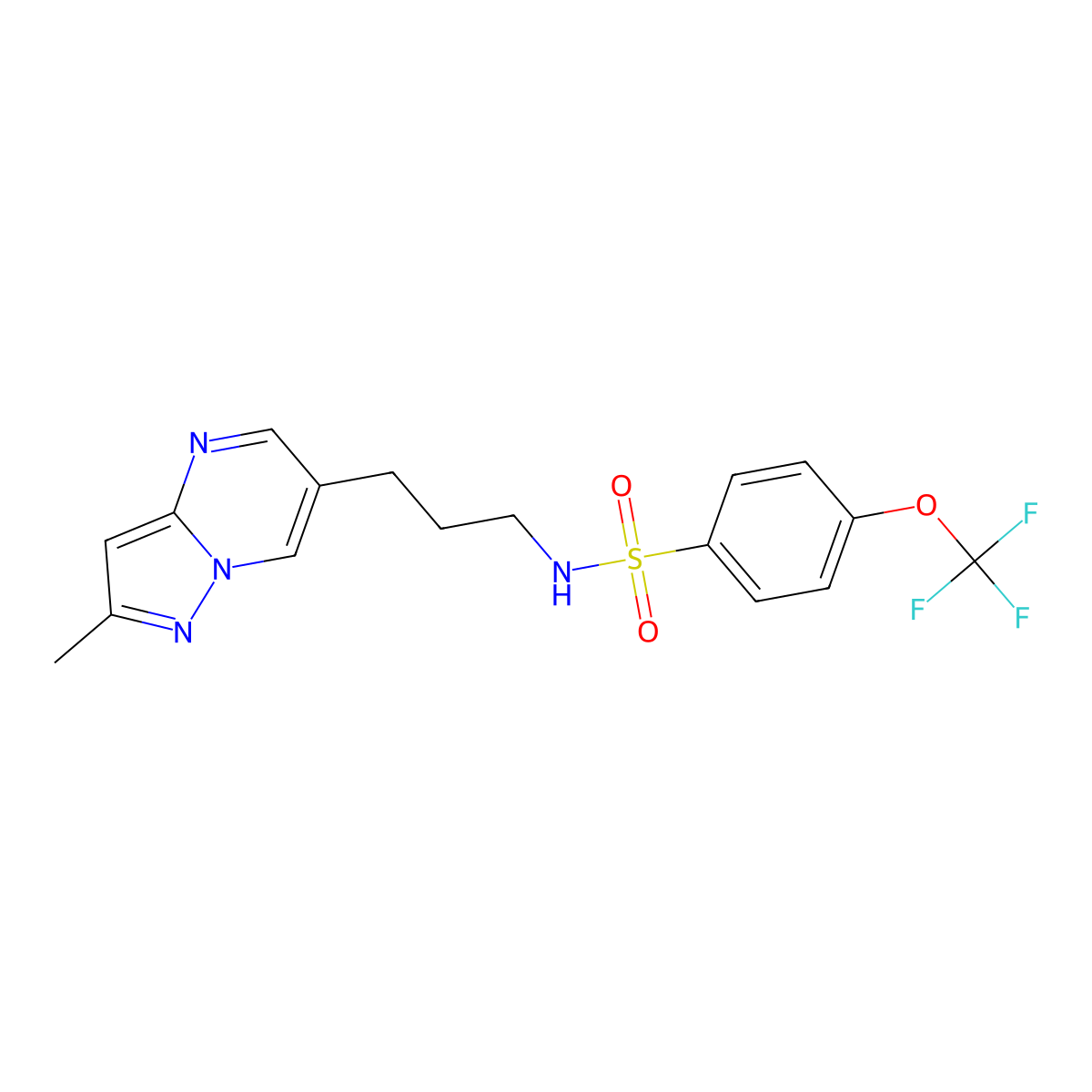 N-(3-(2-methylpyrazolo[1,5-a]pyrimidin-6-yl)propyl)-4-(trifluoromethoxy)benzenesulfonamide molecular structure, CAS 1798032-95-7