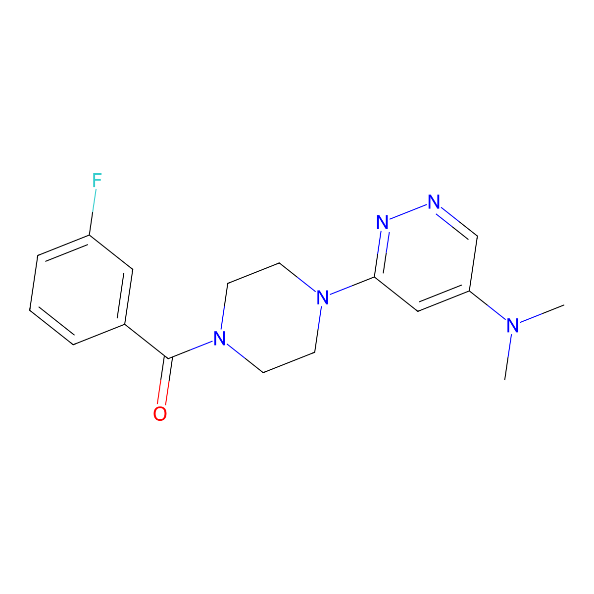 (4-(5-(Dimethylamino)pyridazin-3-yl)piperazin-1-yl)(3-fluorophenyl)methanone molecular structure, CAS 1798032-96-8
