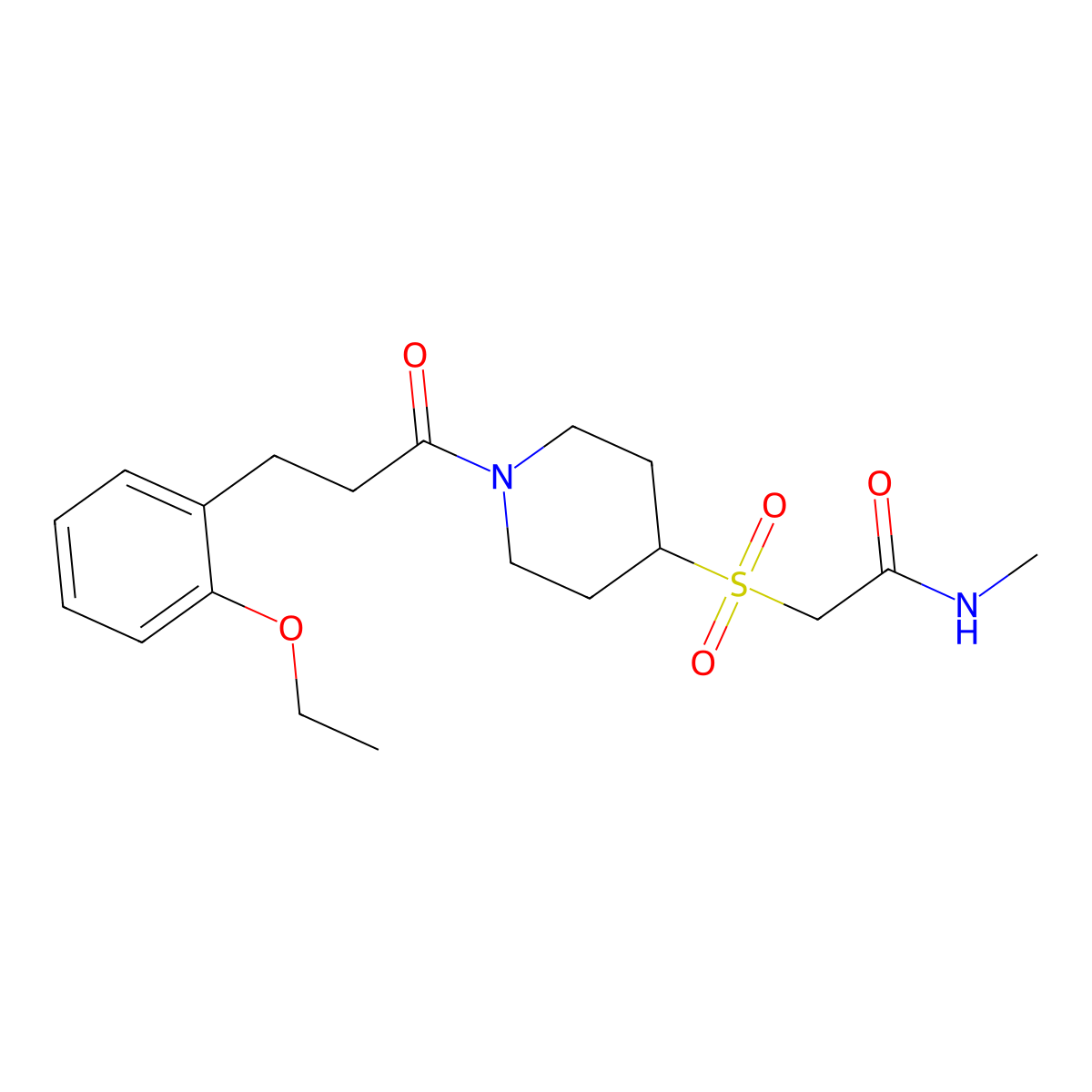 2-({1-[3-(2-ethoxyphenyl)propanoyl]piperidin-4-yl}sulfonyl)-N-methylacetamide molecular structure, CAS 1798033-82-5