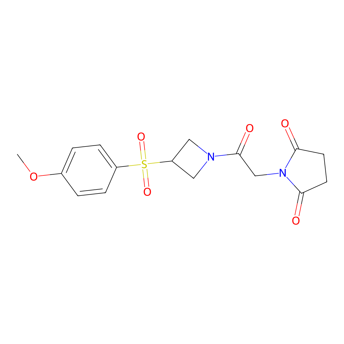 1-(2-(3-((4-Methoxyphenyl)sulfonyl)azetidin-1-yl)-2-oxoethyl)pyrrolidine-2,5-dione molecular structure, CAS 1798034-34-0