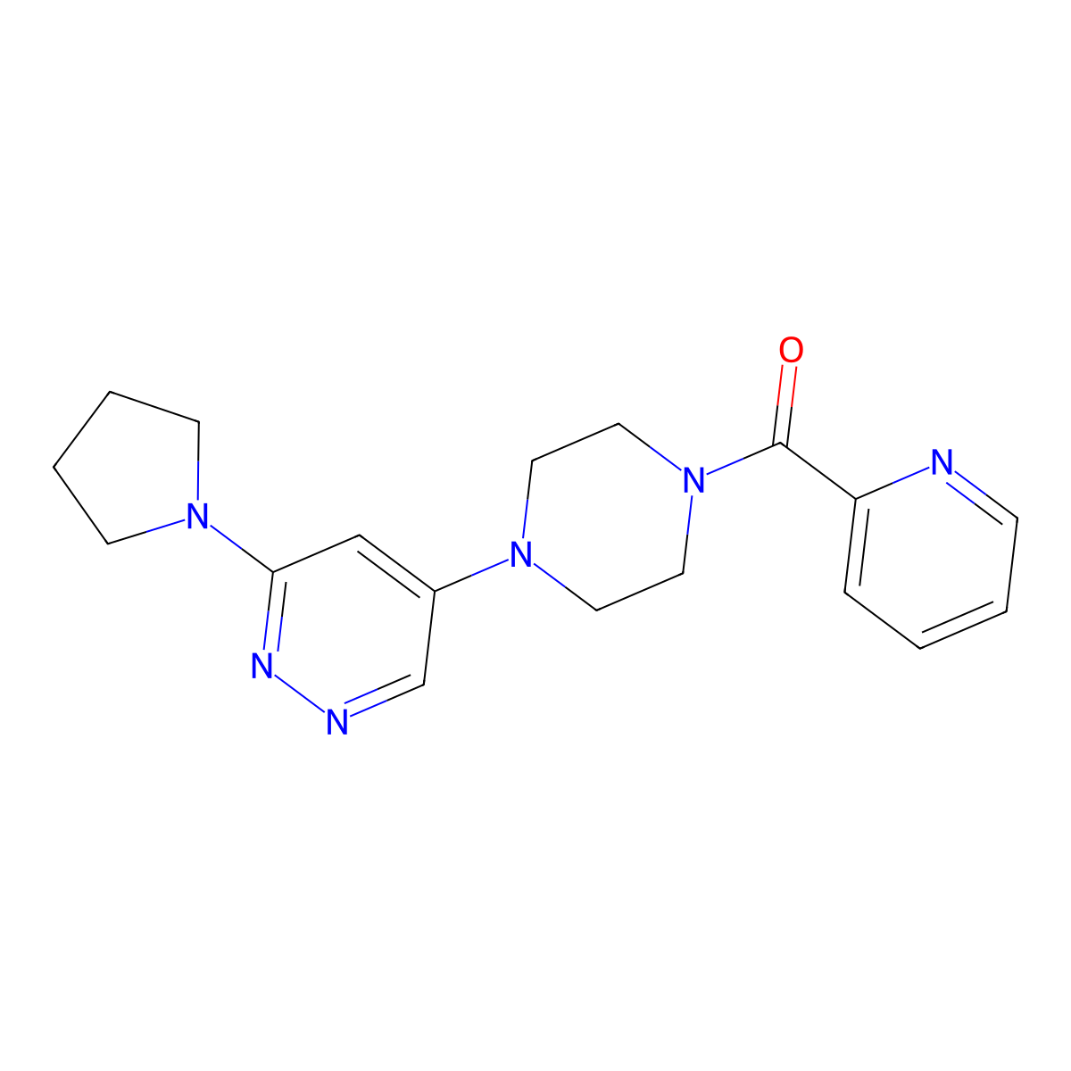 Pyridin-2-yl(4-(6-(pyrrolidin-1-yl)pyridazin-4-yl)piperazin-1-yl)methanone molecular structure, CAS 1798034-51-1