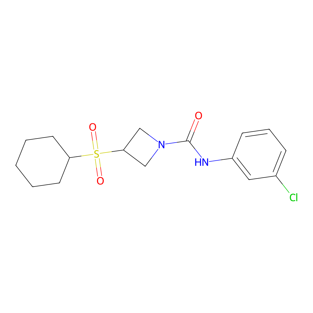 N-(3-chlorophenyl)-3-(cyclohexylsulfonyl)azetidine-1-carboxamide molecular structure, CAS 1798034-62-4