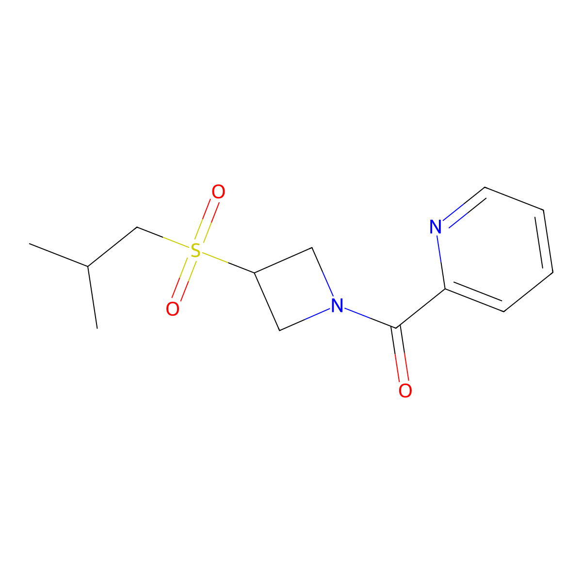 (3-(Isobutylsulfonyl)azetidin-1-yl)(pyridin-2-yl)methanone molecular structure, CAS 1798034-76-0