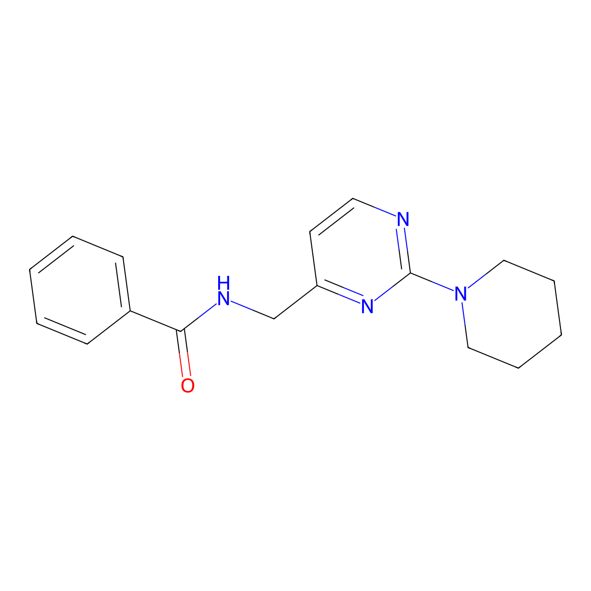 N-{[2-(piperidin-1-yl)pyrimidin-4-yl]methyl}benzamide molecular structure, CAS 1798034-79-3