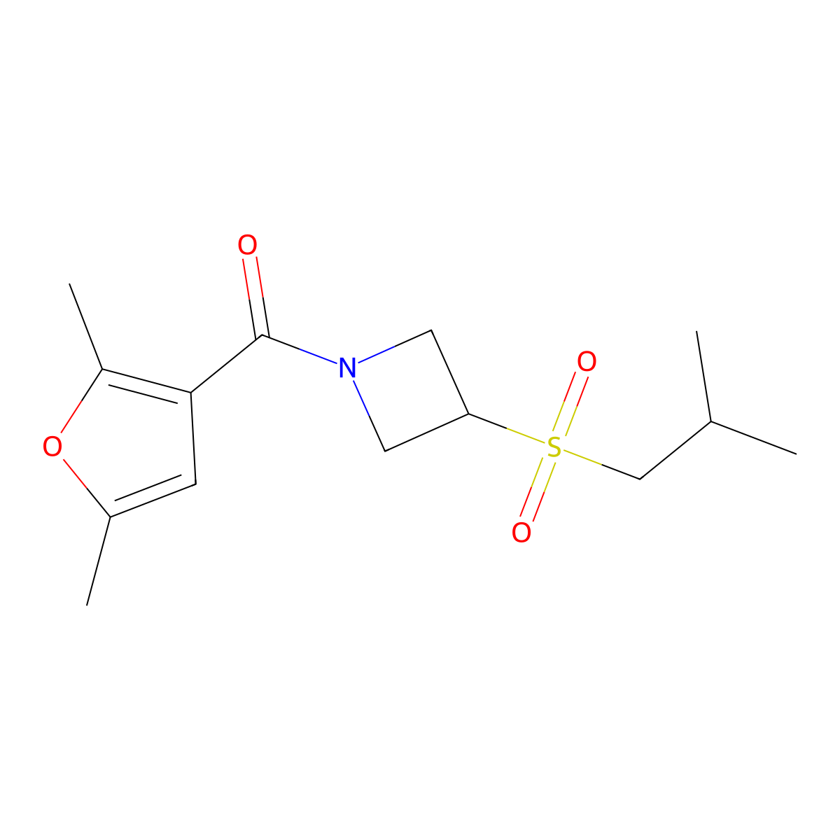 (2,5-Dimethylfuran-3-yl)(3-(isobutylsulfonyl)azetidin-1-yl)methanone molecular structure, CAS 1798034-83-9