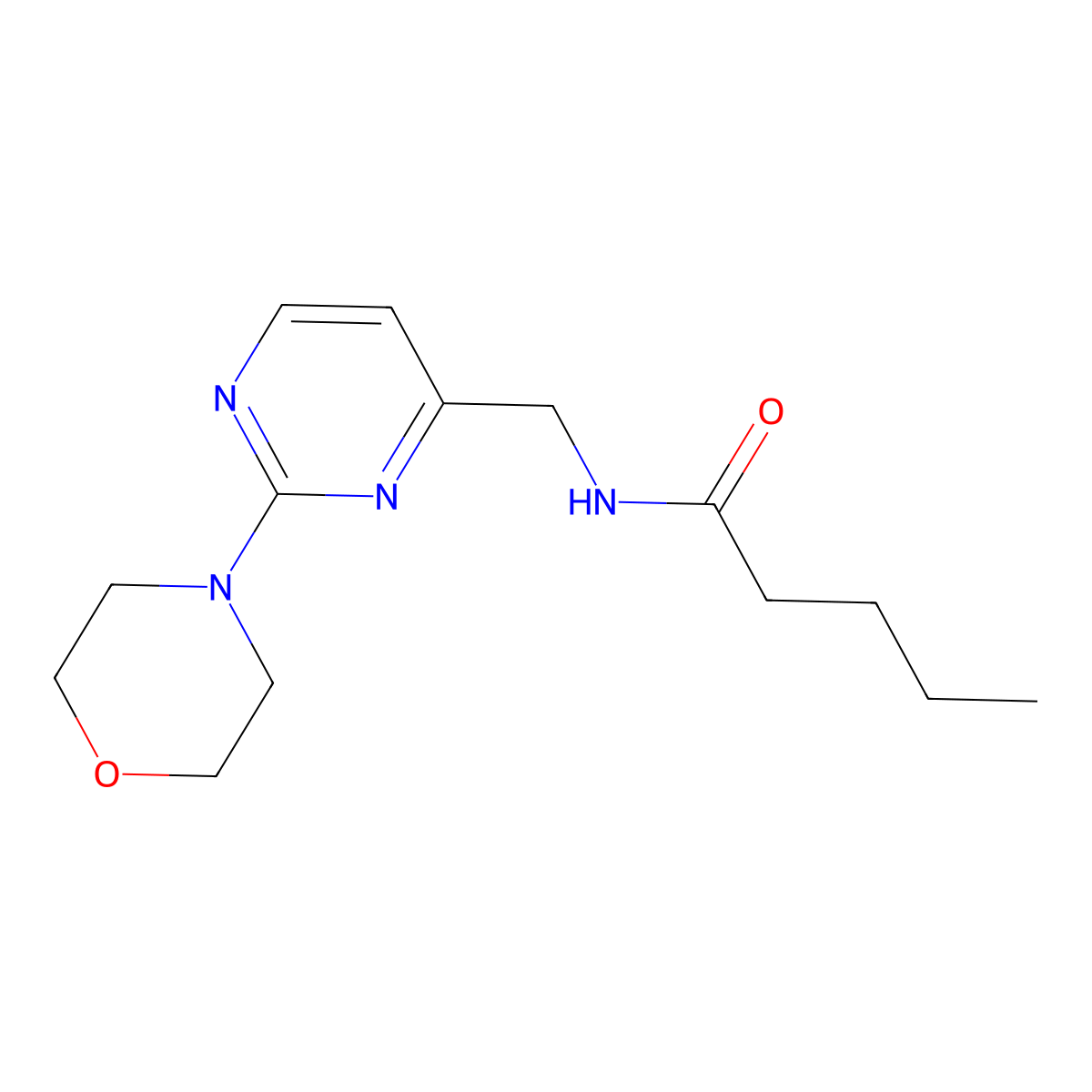 N-((2-morpholinopyrimidin-4-yl)methyl)pentanamide molecular structure, CAS 1798034-88-4