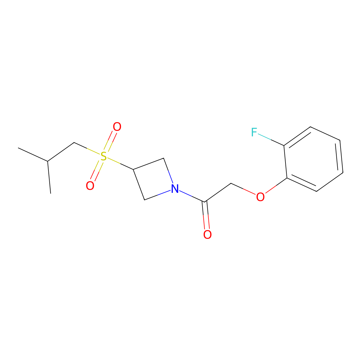 2-(2-Fluorophenoxy)-1-(3-(isobutylsulfonyl)azetidin-1-yl)ethanone molecular structure, CAS 1798034-91-9