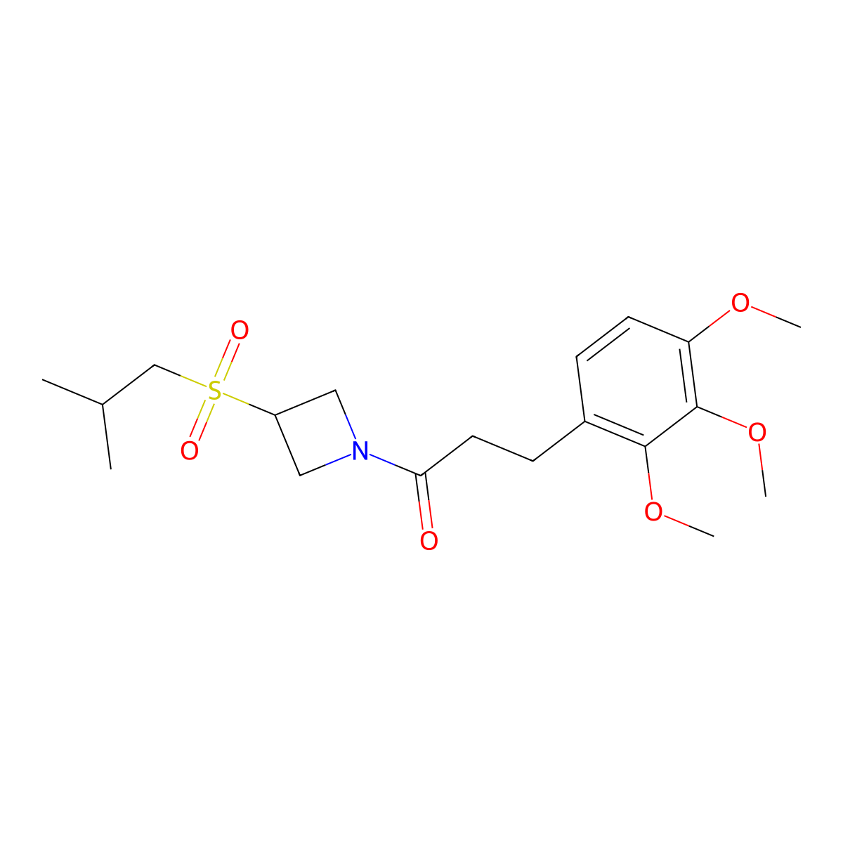 1-(3-(Isobutylsulfonyl)azetidin-1-yl)-3-(2,3,4-trimethoxyphenyl)propan-1-one molecular structure, CAS 1798035-17-2