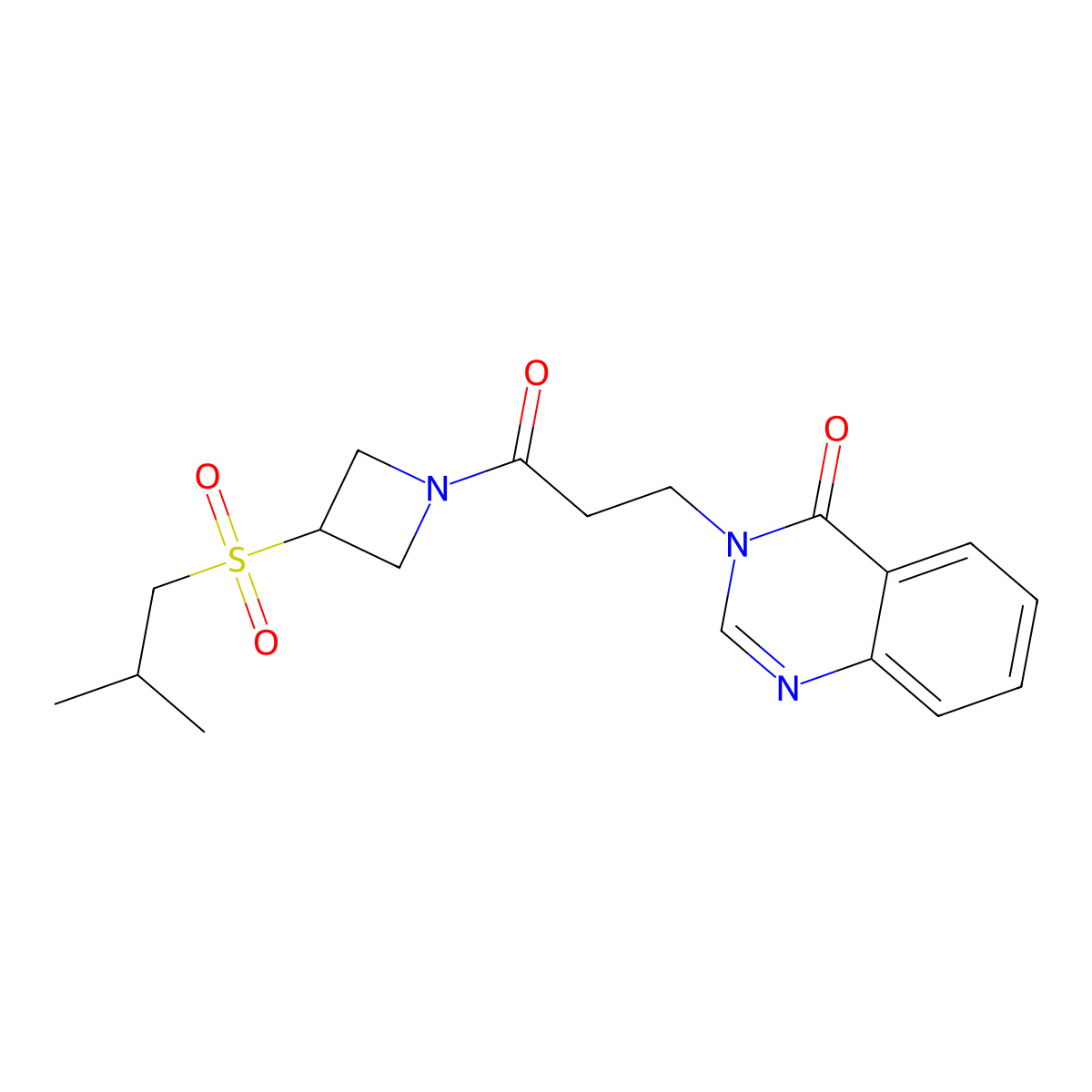3-(3-(3-(isobutylsulfonyl)azetidin-1-yl)-3-oxopropyl)quinazolin-4(3H)-one molecular structure, CAS 1798035-31-0