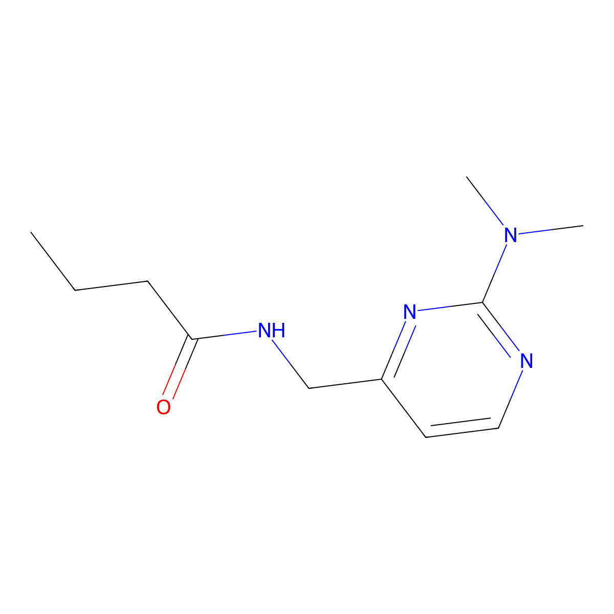 N-((2-(dimethylamino)pyrimidin-4-yl)methyl)butyramide molecular structure, CAS 1798035-71-8