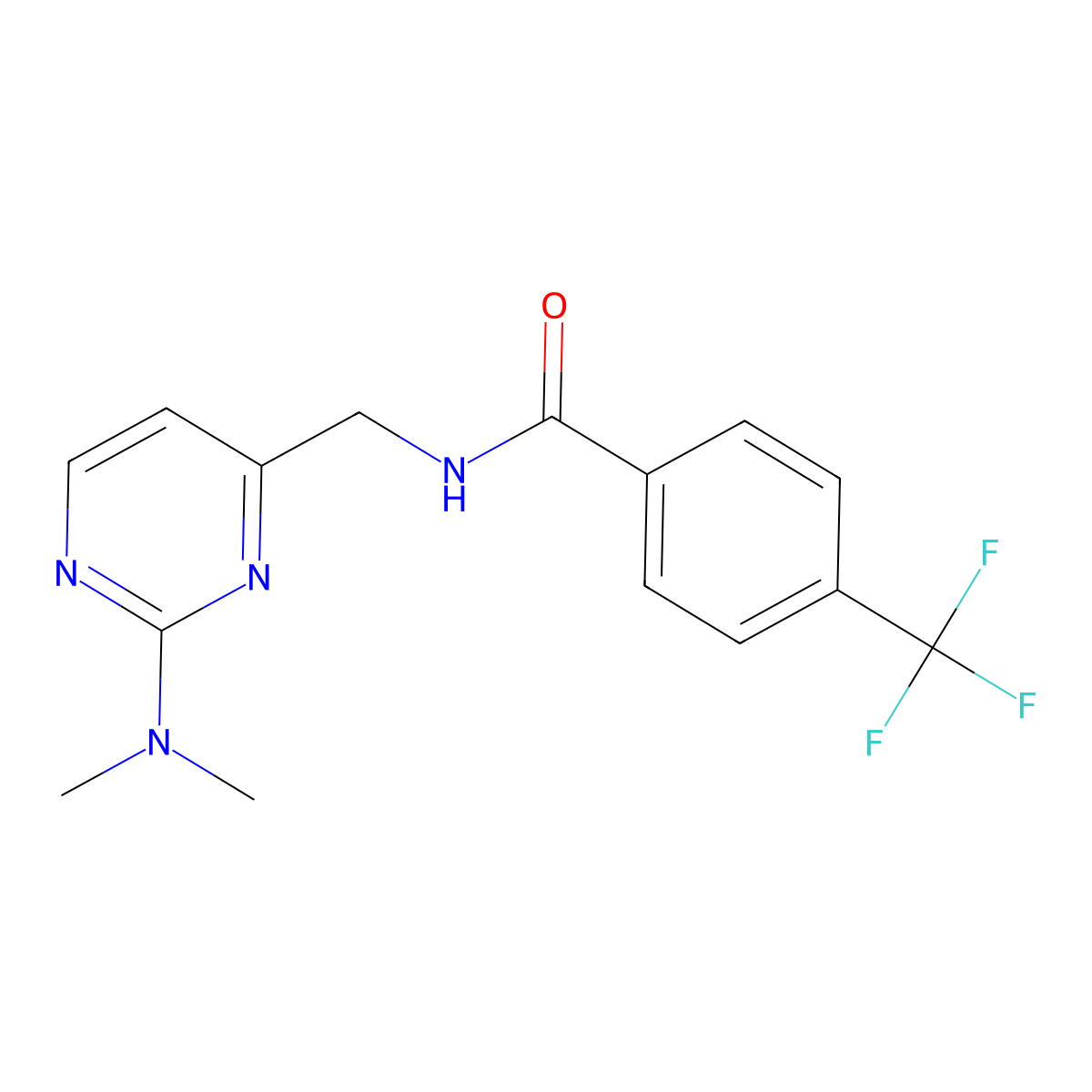 N-{[2-(dimethylamino)pyrimidin-4-yl]methyl}-4-(trifluoromethyl)benzamide molecular structure, CAS 1798035-90-1