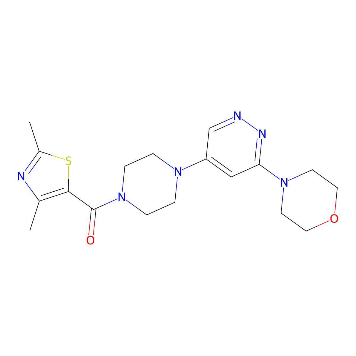 (2,4-Dimethylthiazol-5-yl)(4-(6-morpholinopyridazin-4-yl)piperazin-1-yl)methanone molecular structure, CAS 1798035-96-7