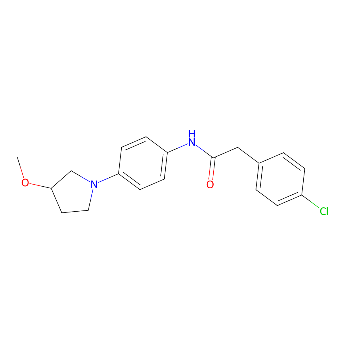 2-(4-Chlorophenyl)-N-[4-(3-methoxypyrrolidin-1-YL)phenyl]acetamide molecular structure, CAS 1798036-74-4